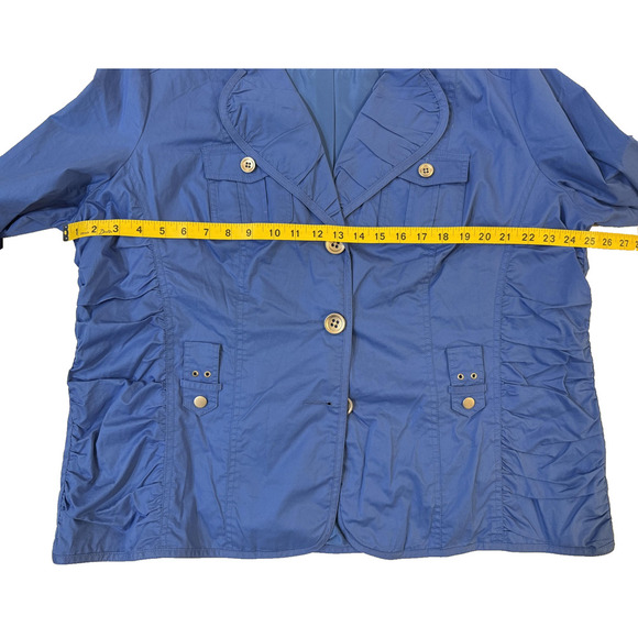 ConradC Jacket Womens 20 Lightweight Button Front Ruched Pockets Vintage Coat - Picture 5 of 7